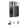 MARSİLYAN™- iPhone 16 Pro Max Kılıf Kutup Doku Serisi - Siyah Bilvis 3D Cam Ekran Koruyucu + Bilvis Titan Kamera Lens - TMGI