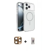 MARSİLYAN™- iPhone 16 Pro Max Kılıf Kutup Doku Serisi - Siyah Bilvis 3D Cam Ekran Koruyucu + Pers Alüminyum Kamera Lens - CLTM