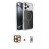 MARSİLYAN™- iPhone 16 Pro Max Kılıf Kutup Doku Serisi - Siyah Bilvis 3D Cam Ekran Koruyucu + Pers Alüminyum Kamera Lens - CLTM