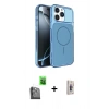 MARSİLYAN™- iPhone 16 Pro Max Kılıf Kutup Doku Serisi - Siyah Bilvis 3D Cam Ekran Koruyucu + Siyah Raze Metal Kamera Lens