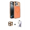 MARSİLYAN™- iPhone 16 Pro Max Kılıf Kutup Doku Serisi - Siyah Bilvis 3X AR Hayalet Cam Ekran Koruyucu + Pers Alüminyum Kamera Lens - CLTM