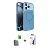 MARSİLYAN™- iPhone 16 Pro Max Kılıf Kutup Doku Serisi - Siyah Bilvis 3X AR Hayalet Cam Ekran Koruyucu + Raze Metal Kamera Lens - SH