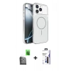 MARSİLYAN™- iPhone 16 Pro Max Kılıf Kutup Doku Serisi - Siyah Bilvis 3X AR Hayalet Cam Ekran Koruyucu + Raze Metal Kamera Lens - SH