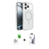 MARSİLYAN™- iPhone 16 Pro Max Kılıf Kutup Doku Serisi - Siyah Bilvis 3X AR Hayalet Cam Ekran Koruyucu + Raze Metal Kamera Lens - BZ