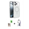 MARSİLYAN™- iPhone 16 Pro Max Kılıf Kutup Doku Serisi - Siyah Bilvis 3X AR Hayalet Cam Ekran Koruyucu + Raze Metal Kamera Lens - NLGY