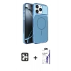 MARSİLYAN™- iPhone 16 Pro Max Kılıf Kutup Doku Serisi - Siyah Bilvis 3X AR HD Cam Ekran Koruyucu + PVD Metal Kamera Lens - GS