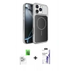MARSİLYAN™- iPhone 16 Pro Max Kılıf Kutup Doku Serisi - Siyah Bilvis 3X AR HD Cam Ekran Koruyucu + Raze Metal Kamera Lens - BZ