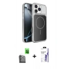 MARSİLYAN™- iPhone 16 Pro Max Kılıf Kutup Doku Serisi - Siyah Bilvis 3X AR HD Cam Ekran Koruyucu + Raze Metal Kamera Lens - SH