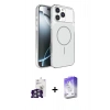 MARSİLYAN™- iPhone 16 Pro Max Kılıf Kutup Doku Serisi - Siyah Bilvis 5in1 3D Magic Cam Ekran Koruyucu + Bilvis Titan Kamera Lens - GS