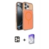 MARSİLYAN™- iPhone 16 Pro Max Kılıf Kutup Doku Serisi - Siyah Bilvis 5in1 3D Magic Cam Ekran Koruyucu + PVD Metal Kamera Lens - GD