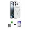 MARSİLYAN™- iPhone 16 Pro Max Kılıf Kutup Doku Serisi - Siyah Bilvis 5in1 3D Magic Cam Ekran Koruyucu + Raze Metal Kamera Lens - SH