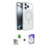 MARSİLYAN™- iPhone 16 Pro Max Kılıf Kutup Doku Serisi - Siyah Bilvis 5in1 3D Magic Cam Ekran Koruyucu + Raze Metal Kamera Lens - NLGY