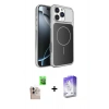 MARSİLYAN™- iPhone 16 Pro Max Kılıf Kutup Doku Serisi - Siyah Bilvis 5in1 3D Magic Cam Ekran Koruyucu + Raze Metal Kamera Lens - NLGY