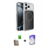 MARSİLYAN™- iPhone 16 Pro Max Kılıf Kutup Doku Serisi - Siyah Bilvis 5in1 3D Magic Cam Ekran Koruyucu + Raze Metal Kamera Lens - CLTM