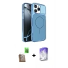 MARSİLYAN™- iPhone 16 Pro Max Kılıf Kutup Doku Serisi - Siyah Bilvis 5in1 3D Magic Cam Ekran Koruyucu + Raze Metal Kamera Lens - CLTM