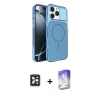 MARSİLYAN™- iPhone 16 Pro Max Kılıf Kutup Doku Serisi - Siyah Bilvis 5in1 3D Magic Cam Ekran Koruyucu + Siyah PVD Metal Kamera Lens