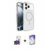 MARSİLYAN™- iPhone 16 Pro Max Kılıf Kutup Doku Serisi - Siyah Bilvis 5in1 3D Magic Cam Ekran Koruyucu + Siyah Bilvis Titan Kamera Lens