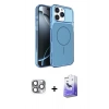 MARSİLYAN™- iPhone 16 Pro Max Kılıf Kutup Doku Serisi - Siyah Bilvis 5in1 5D Magic Hayalet Cam Ekran Koruyucu + Pers Alüminyum Kamera Lens - GI
