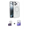 MARSİLYAN™- iPhone 16 Pro Max Kılıf Kutup Doku Serisi - Siyah Bilvis 5in1 5D Magic Hayalet Cam Ekran Koruyucu + Bilvis Titan Kamera Lens - GS