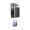 MARSİLYAN™- iPhone 16 Pro Max Kılıf Kutup Doku Serisi - Siyah Bilvis 5in1 5D Magic Hayalet Cam Ekran Koruyucu