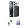 MARSİLYAN™- iPhone 16 Pro Max Kılıf Kutup Doku Serisi - Siyah Bilvis 5in1 5D Magic Hayalet Cam Ekran Koruyucu + Raze Metal Kamera Lens - NLGY