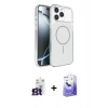 MARSİLYAN™- iPhone 16 Pro Max Kılıf Kutup Doku Serisi - Siyah Bilvis 5in1 5D Magic Hayalet Cam Ekran Koruyucu + Bilvis Titan Kamera Lens - TMGI