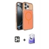 MARSİLYAN™- iPhone 16 Pro Max Kılıf Kutup Doku Serisi - Siyah Bilvis 5in1 5D Magic Hayalet Cam Ekran Koruyucu + PVD Metal Kamera Lens - GS