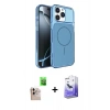 MARSİLYAN™- iPhone 16 Pro Max Kılıf Kutup Doku Serisi - Siyah Bilvis 5in1 5D Magic Hayalet Cam Ekran Koruyucu + Raze Metal Kamera Lens - NLGY