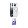 MARSİLYAN™- iPhone 16 Pro Max Kılıf Kutup Doku Serisi - Siyah Bilvis 5in1 5D Magic Hayalet Cam Ekran Koruyucu