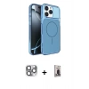 MARSİLYAN™- iPhone 16 Pro Max Kılıf Kutup Doku Serisi - Siyah Bilvis Hayalet Cam Ekran Koruyucu + Pers Alüminyum Kamera Lens - GI