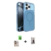 MARSİLYAN™- iPhone 16 Pro Max Kılıf Kutup Doku Serisi - Siyah Bilvis Hayalet Cam Ekran Koruyucu + Raze Metal Kamera Lens - NLGY
