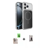 MARSİLYAN™- iPhone 16 Pro Max Kılıf Kutup Doku Serisi - Siyah Bilvis Hayalet Cam Ekran Koruyucu + Raze Metal Kamera Lens - NLGY