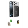 MARSİLYAN™- iPhone 16 Pro Max Kılıf Kutup Doku Serisi - Siyah Buffer Cam Ekran Koruyucu + Raze Metal Kamera Lens - CLTM
