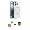MARSİLYAN™- iPhone 16 Pro Max Kılıf Kutup Doku Serisi - Siyah Buffer Cam Ekran Koruyucu + Raze Metal Kamera Lens - CLTM
