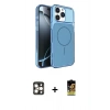 MARSİLYAN™- iPhone 16 Pro Max Kılıf Kutup Doku Serisi - Siyah Buffer Cam Ekran Koruyucu + PVD Metal Kamera Lens - GD