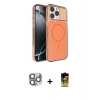 MARSİLYAN™- iPhone 16 Pro Max Kılıf Kutup Doku Serisi - Siyah Buffer Cam Ekran Koruyucu + Gri Pers Alüminyum Kamera Lens