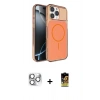 MARSİLYAN™- iPhone 16 Pro Max Kılıf Kutup Doku Serisi - Siyah Buffer Cam Ekran Koruyucu + Pers Alüminyum Kamera Lens - GS