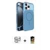 MARSİLYAN™- iPhone 16 Pro Max Kılıf Kutup Doku Serisi - Siyah Buffer Cam Ekran Koruyucu + Pers Alüminyum Kamera Lens - GS