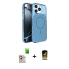 MARSİLYAN™- iPhone 16 Pro Max Kılıf Kutup Doku Serisi - Siyah Buffer Cam Ekran Koruyucu + Raze Metal Kamera Lens - NLGY