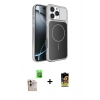 MARSİLYAN™- iPhone 16 Pro Max Kılıf Kutup Doku Serisi - Siyah Buffer Cam Ekran Koruyucu + Raze Metal Kamera Lens - NLGY