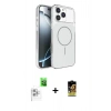 MARSİLYAN™- iPhone 16 Pro Max Kılıf Kutup Doku Serisi - Siyah Buffer Cam Ekran Koruyucu + Raze Metal Kamera Lens - BZ