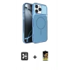 MARSİLYAN™- iPhone 16 Pro Max Kılıf Kutup Doku Serisi - Siyah Buffer Cam Ekran Koruyucu + Siyah PVD Metal Kamera Lens