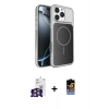 MARSİLYAN™- iPhone 16 Pro Max Kılıf Kutup Doku Serisi - Siyah Buffer Hayalet Cam Ekran Koruyucu + Bilvis Titan Kamera Lens - GS