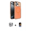 MARSİLYAN™- iPhone 16 Pro Max Kılıf Kutup Doku Serisi - Siyah Buffer Hayalet Cam Ekran Koruyucu + Gri Pers Alüminyum Kamera Lens