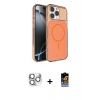 MARSİLYAN™- iPhone 16 Pro Max Kılıf Kutup Doku Serisi - Siyah Buffer Hayalet Cam Ekran Koruyucu + Pers Alüminyum Kamera Lens - GS