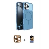 MARSİLYAN™- iPhone 16 Pro Max Kılıf Kutup Doku Serisi - Siyah Buffer Hayalet Cam Ekran Koruyucu + Pers Alüminyum Kamera Lens - CLTM