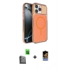 MARSİLYAN™- iPhone 16 Pro Max Kılıf Kutup Doku Serisi - Siyah Buffer Hayalet Cam Ekran Koruyucu + Raze Metal Kamera Lens - SH