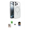 MARSİLYAN™- iPhone 16 Pro Max Kılıf Kutup Doku Serisi - Siyah Buffer Hayalet Cam Ekran Koruyucu + Raze Metal Kamera Lens - NLGY