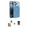 MARSİLYAN™- iPhone 16 Pro Max Kılıf Kutup Doku Serisi - Siyah Buffer Hayalet Cam Ekran Koruyucu + Raze Metal Kamera Lens - CLTM