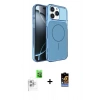 MARSİLYAN™- iPhone 16 Pro Max Kılıf Kutup Doku Serisi - Siyah Buffer Hayalet Cam Ekran Koruyucu + Raze Metal Kamera Lens - BZ
